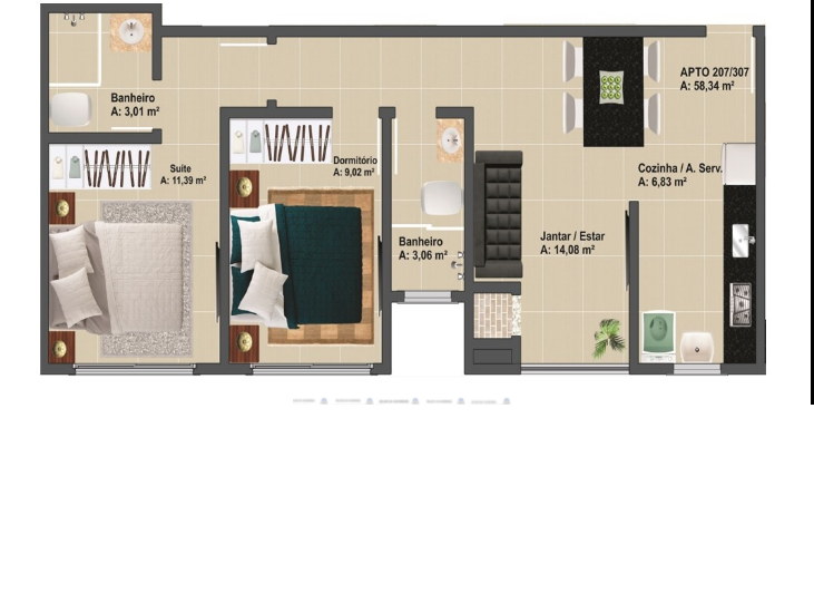 Apartamento, 2 quartos, 54 m² - Foto 6